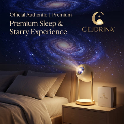 CEJDRINA™ Dual-Mode Starry Sky Projector & Warm LED Night Light – Bedside Sleep Aid Ambient Lamp with Voice Control Option