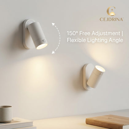 CEJDRINA™ Rechargeable Magnetic Motion Sensor LED Light – 150° Adjustable Cordless Under-Cabinet & Bedside Night Lamp