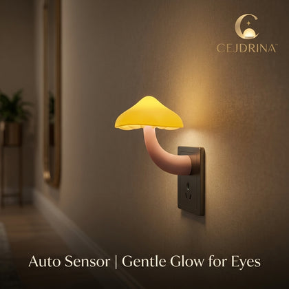 CEJDRINA™ Dusk-to-Dawn LED Botanical Plug-in Night Light – Smart Light-Sensing Bedside Lamp for Hallways, Stairways & Corridors