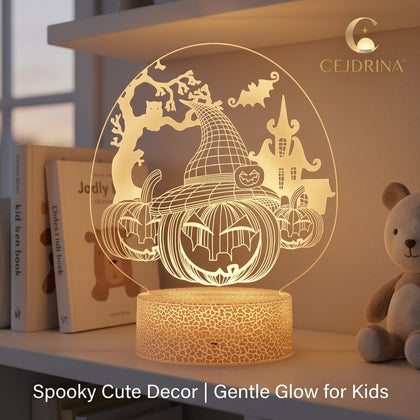 CEJDRINA™ 3D Illusion LED Night Light – Acrylic Festive Decor Lamp with Cracked Texture Base for Bedroom & Holiday Styling