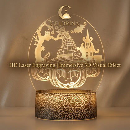 CEJDRINA™ 3D Illusion LED Night Light – Acrylic Festive Decor Lamp with Cracked Texture Base for Bedroom & Holiday Styling
