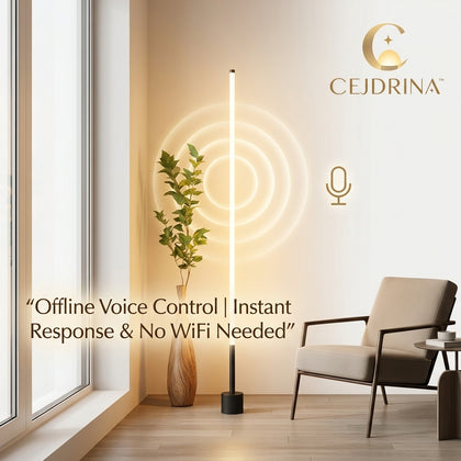 CEJDRINA™ Offline Voice-Control LED Floor Lamp – Smart Acoustic Standing Night Light for Living Room & Bedroom Corner