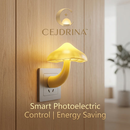CEJDRINA™ Dusk-to-Dawn LED Botanical Plug-in Night Light – Smart Light-Sensing Bedside Lamp for Hallways, Stairways & Corridors