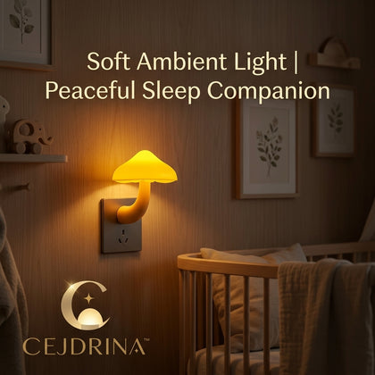 CEJDRINA™ Dusk-to-Dawn LED Botanical Plug-in Night Light – Smart Light-Sensing Bedside Lamp for Hallways, Stairways & Corridors