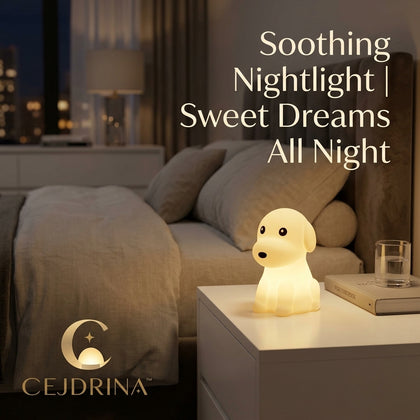 CEJDRINA™ Cute Silicone Animal Bedside Night Light – Soft Squeeze Tap-Control Warm LED Nursery & Kids Room Lamp